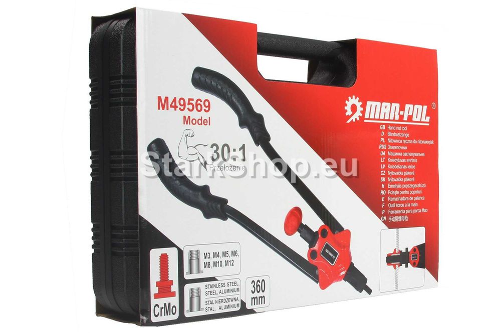 Kомплект ръчна нитачка Mar-Pol M3–M12 / 360 MM /