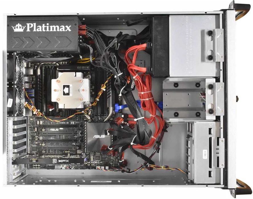 GPU AI / Rendering Tower сървър 1700W, 128GB DDR4, 7x PCIe x16, 8x2.5"