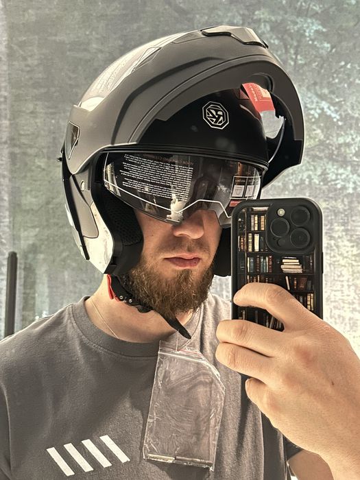 Мотошлем шлем черный матовый