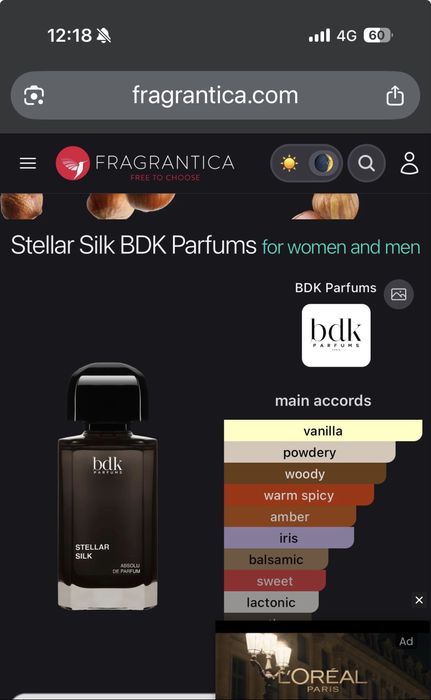 Парфюм Stelar silk  на BDK