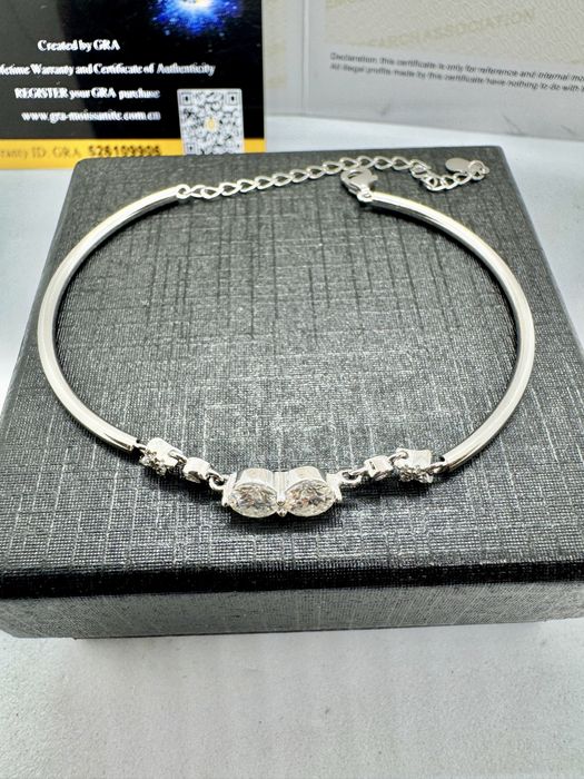 Сребърна гривна с мойсанит (Диамант) 1 карат