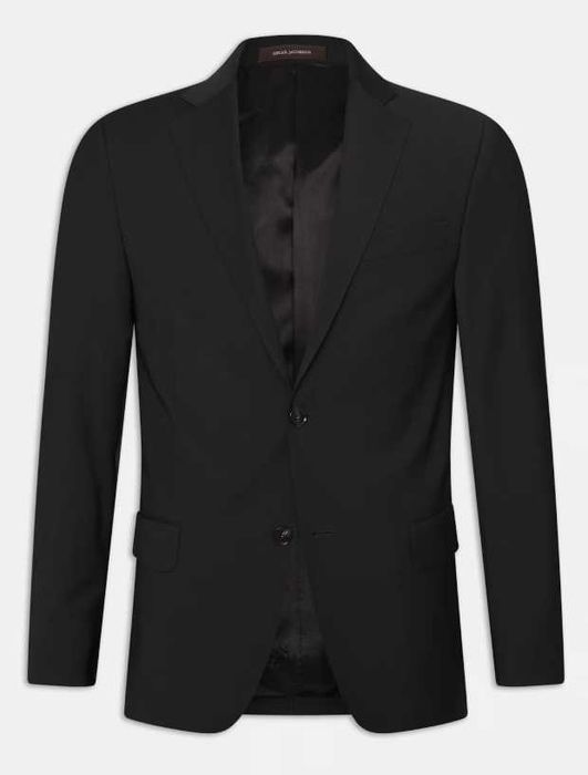 Sacou blazer de lux 54 XXL slim Oscar Jacobson lana luxury negru