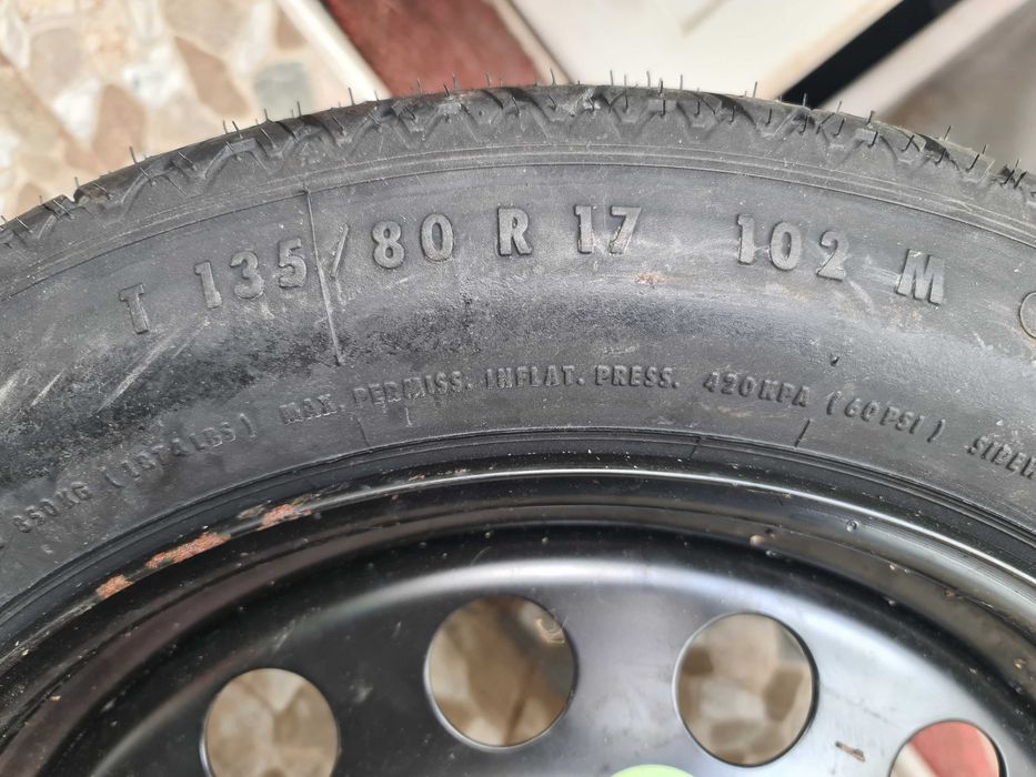 Roata de rezerva ingusta Slim BMW 17" 5x120 E90 E60 E87 E46 E91 E92 - originala, nefolosita