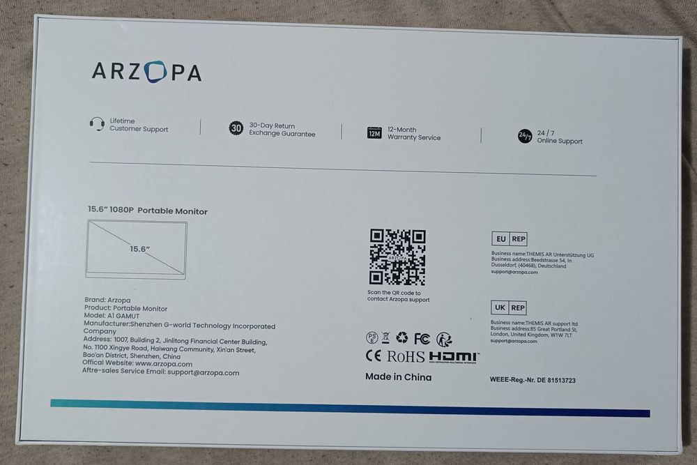 Monitor portabil ARZOPA A1 GAMUT