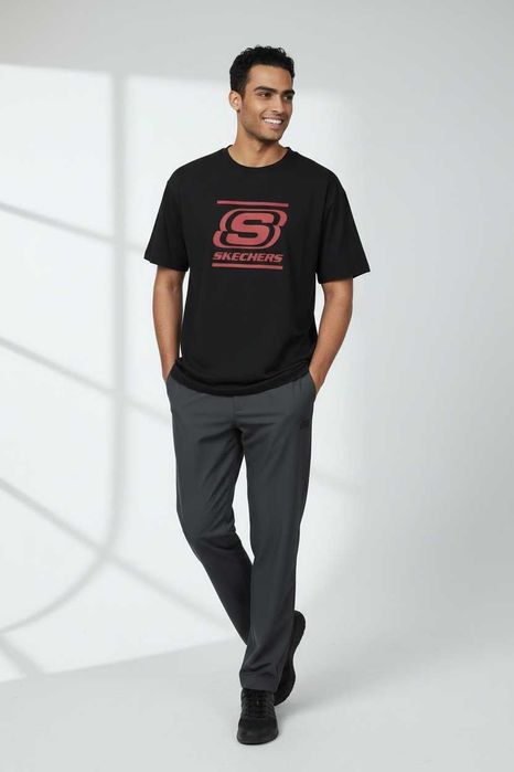 Мъжка тениска, SKECHERS, Loose Fit, Черен
