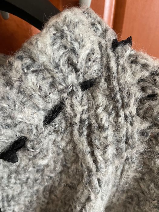 Bluză tricotată manual din mohair nuanțe gri