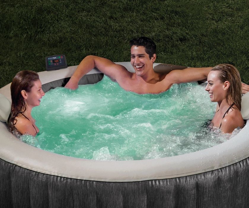 Надуваемо джакузи с въздушни струи INTEX 28440 PureSpa Deluxe, сив