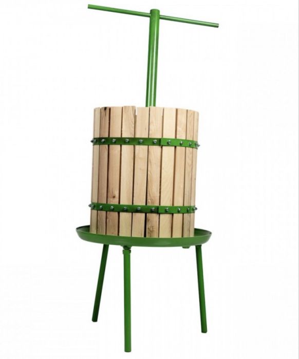 Teasc presa din lemn pentru zdrobit Struguri Fructe 40L diametru cos 35 cm