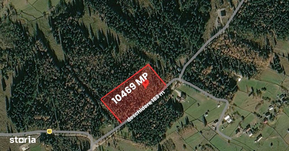 Teren 10469 mp, Saru Dornei, deschidere de 183 m, pret 3,7 euro/mp
