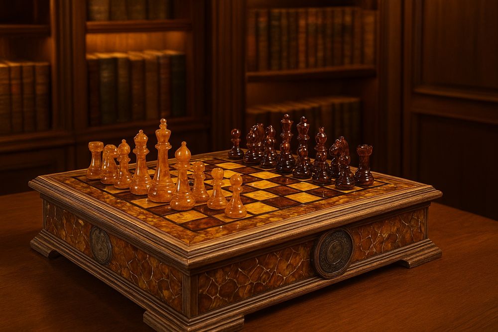 Шахматы янтарные