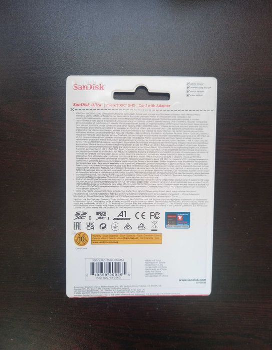 Sandisk картa памет 256GB или 512GB + SD адаптер