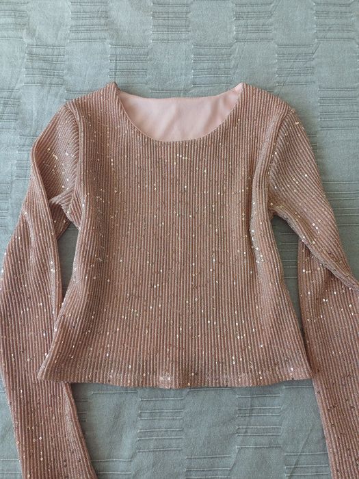 Розова блуза с пайети