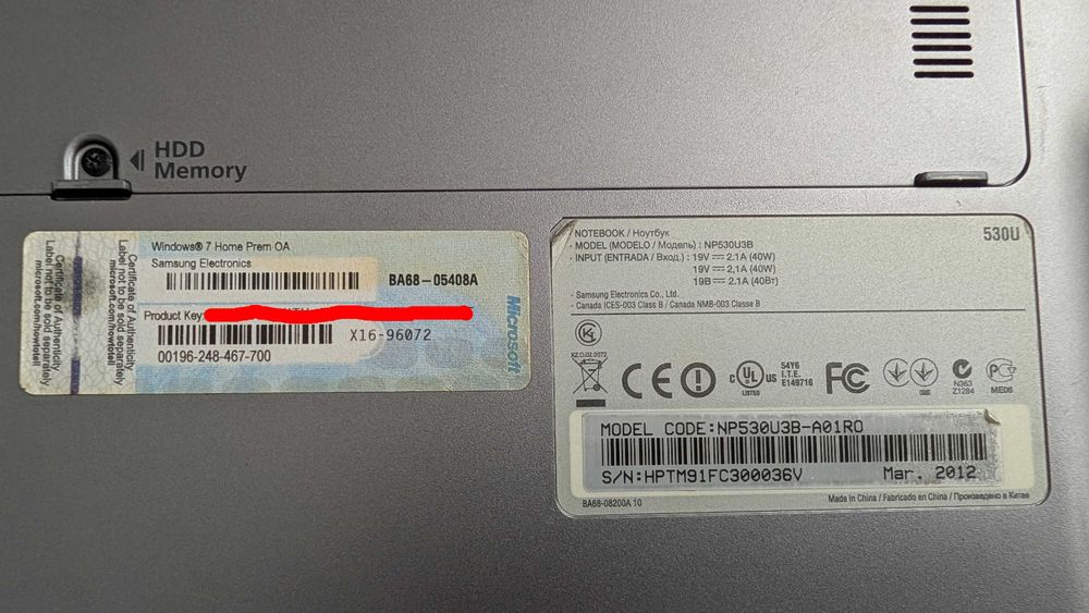 Laptop Samsung NP530U3B