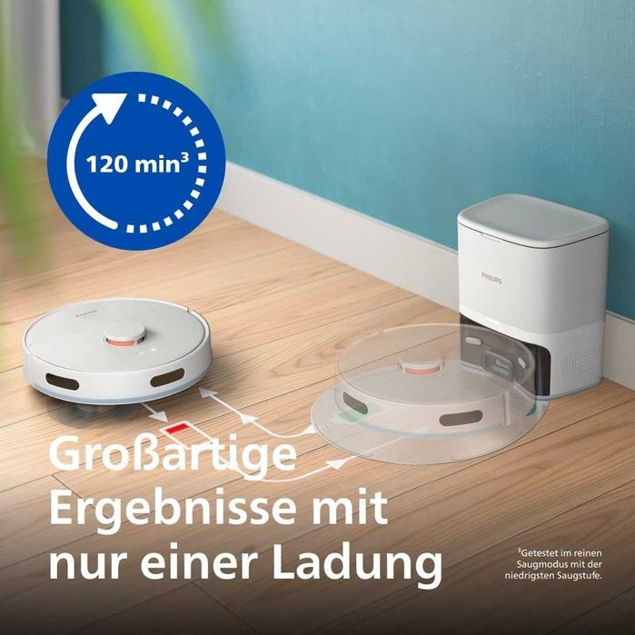 Нова Прахосмукачка Робот с Моп Philips XU2100/25 Homerun 2000 Aqua, 2 години Гаранция, Сухо и Мокро Почистване