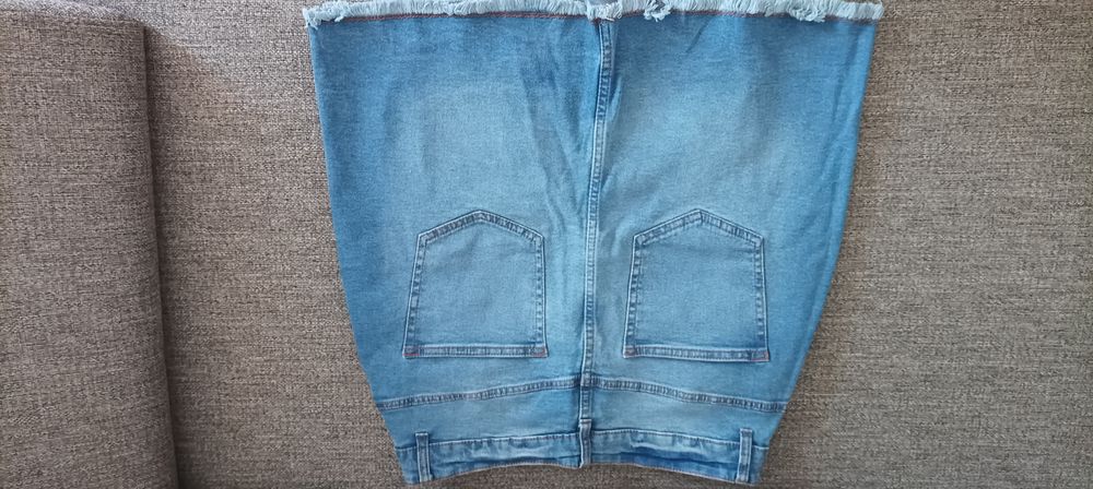 Fusta scurta denim talie înaltă