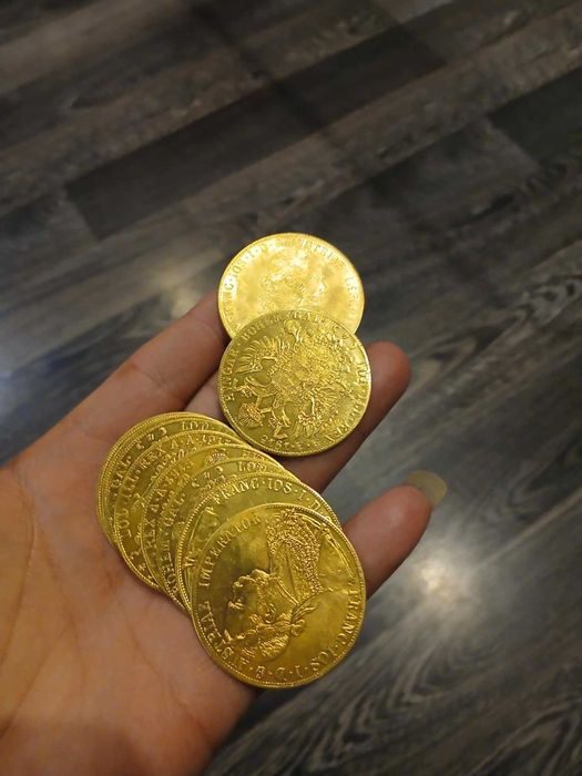 Позлатени пендари франц Йосиф  4 дуката 1915г за накит и Позлатени