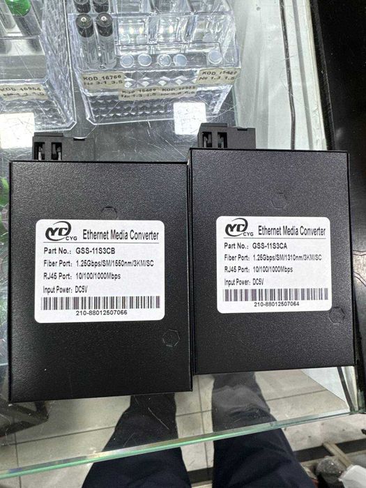 Медиа конвертер гигабитный оптический, 3 км, SC 10/100/1000 км.