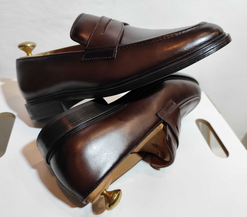 Pantofi loafer 42 42.5 penny ZARA NOI piele naturala moale maro