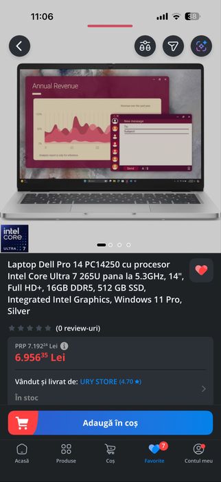 Laptop Dell Pro 14 Intel Core Ultra 7 Sigilat