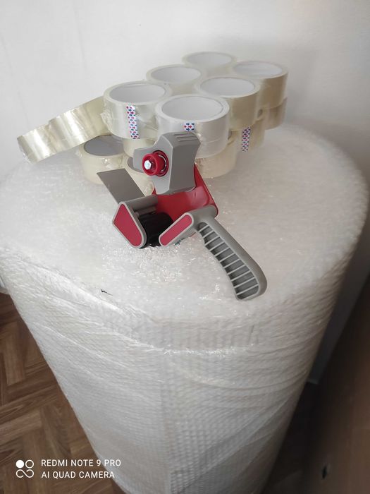 Pachet promoțional folie cu bule + banda adeziva + dispenser scotch