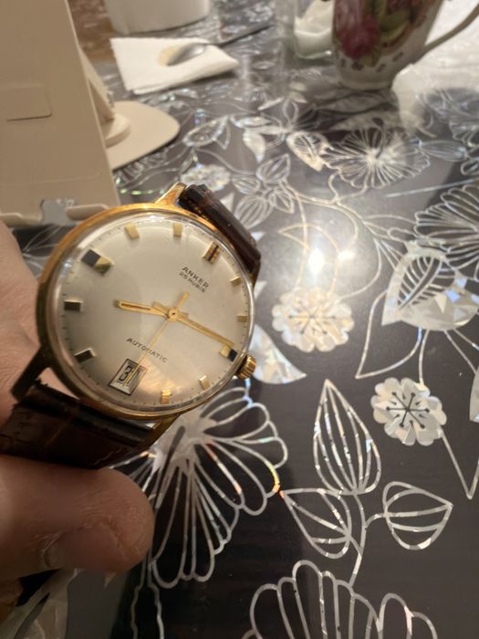 Ceas ANKER Automatic  25 Rubis – vintage, dată, elegant