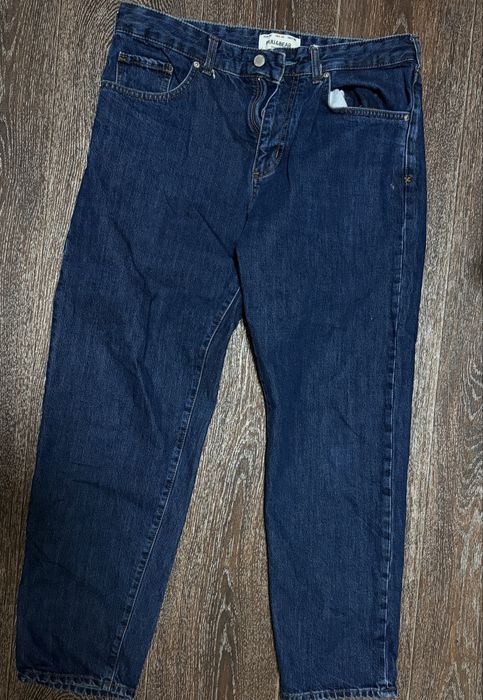 Джинсы синие прямого кроя