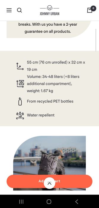 Туристическа раница Johnny Urban Travel Allen XL