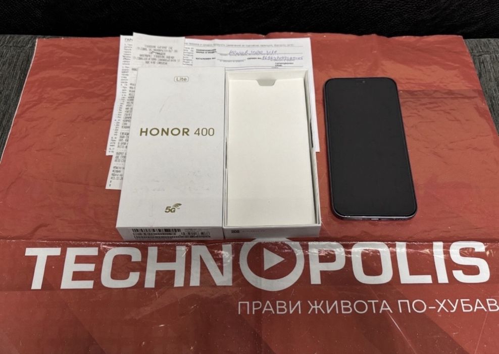 ЧИСТО НОВ 256GB Honor 400 lite 5G Technopolis Гаранция до 2г. Green