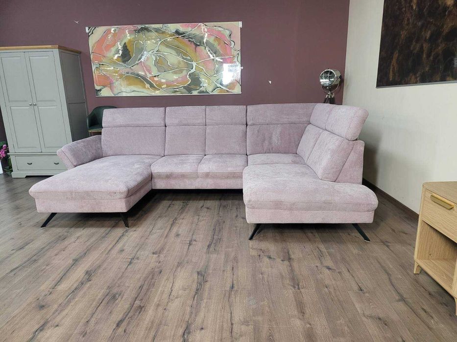 П- образен ъглов диван от плат MM-ZE1162 - цвят люляк