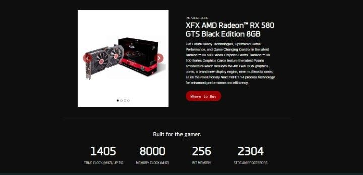 видеокарта XFX RX580 8GB