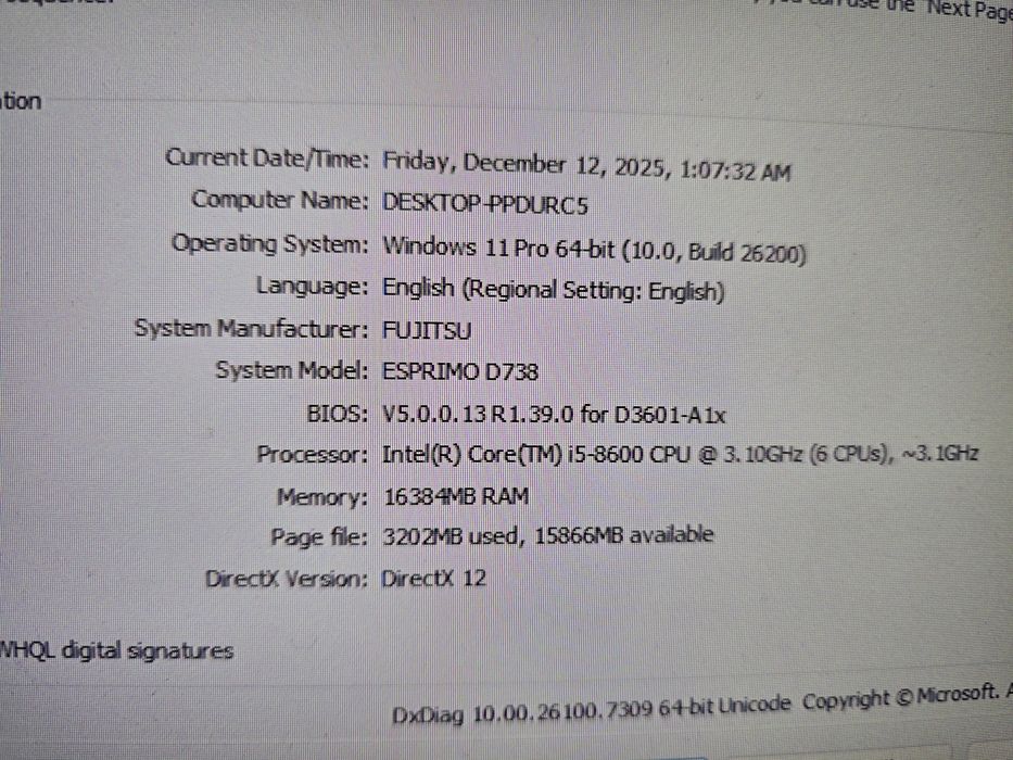 Calculator Fujitsu Esprimo D738 I5-8600 16Gb RAM SSD 512