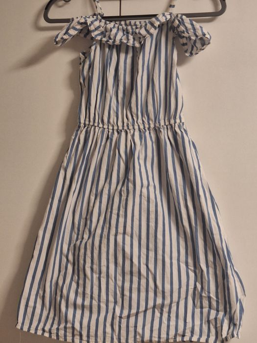 Синьо-бяла рокля H&M