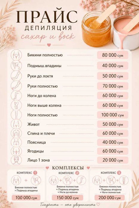 Депиляция воск/сахар ( шугаринг)