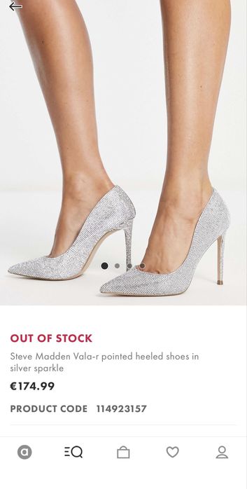 Токчета високи затворен ток обувки с камъни лъскави Steve Madden