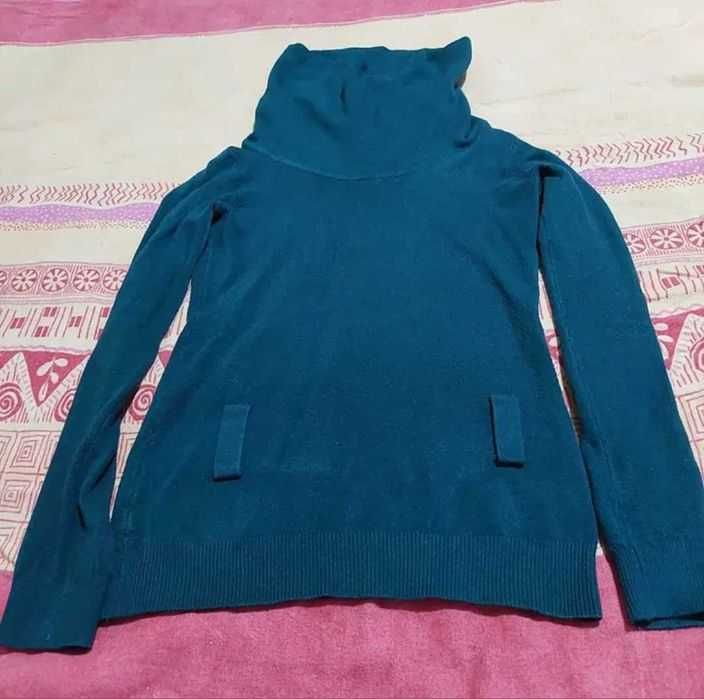 Pulover lung subțire cu cordon