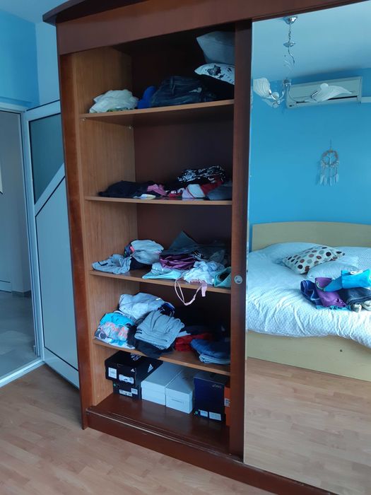 Поръчков Спален Комплект Легло Гардероб  Плъзгащи Врати Черешово Дърво