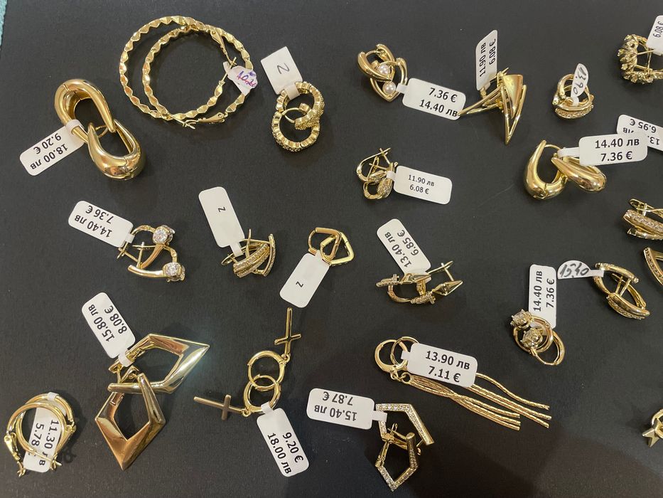 Обеци с 14К златно покритие