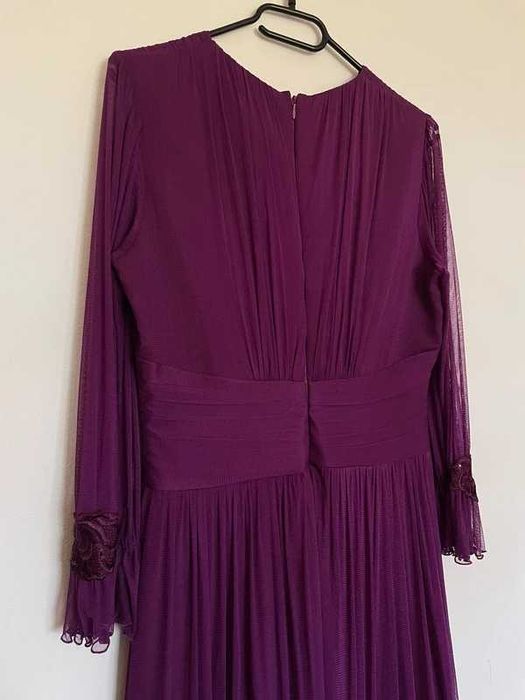 Rochie mov din matase naturala Ginette, marimea 44 (L), NOUA cu eticheta