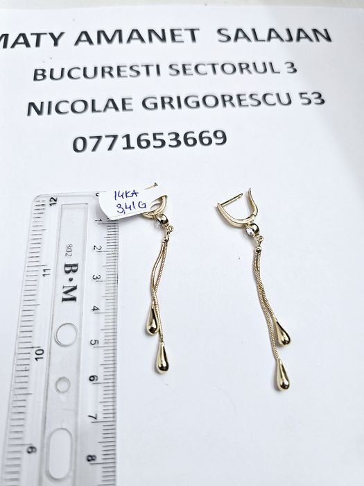 Vand cercei din aur 14 k 3.41 g cod 360