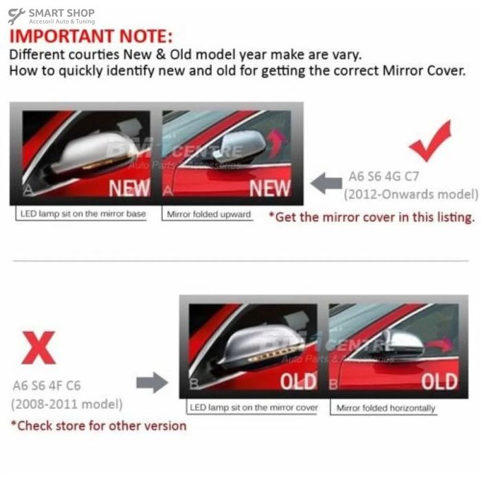 Capace oglinzi Audi A6 4G C7 (2011-2018) Limousine Avant Aluminiu Exti