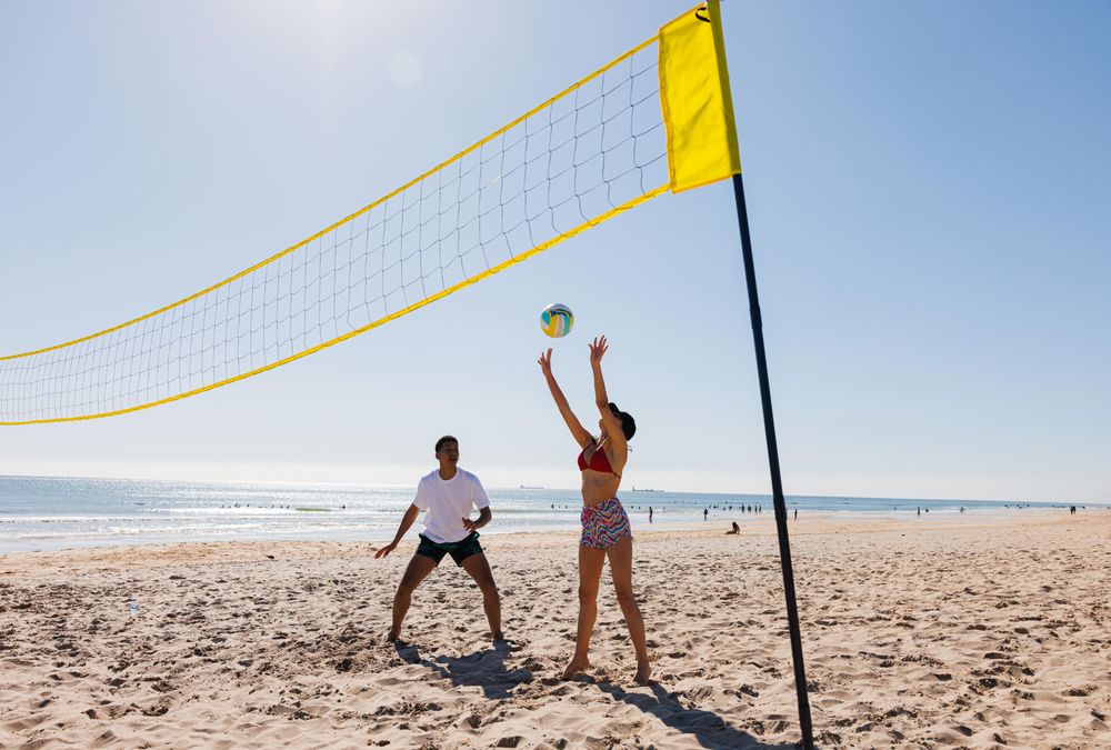 Set de volei pe plajă, lungime reglabilă, - produs resigilat Decathlon