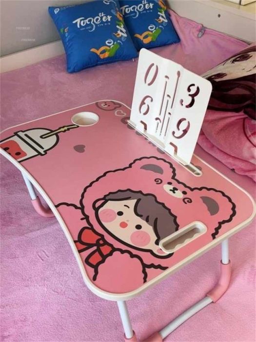 Детска масичка с място за чаша, с 4 USB порта , вентилатор и LED лампа