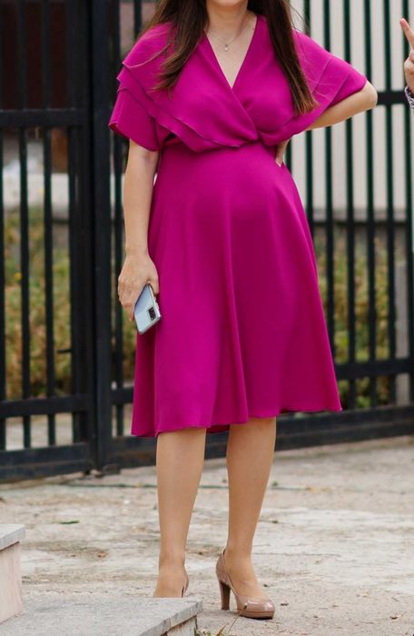 Rochie magenta Anca Mazilu, potrivita pentru masura M