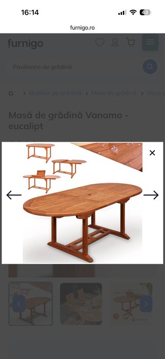 Masa din lemn de eucalipt