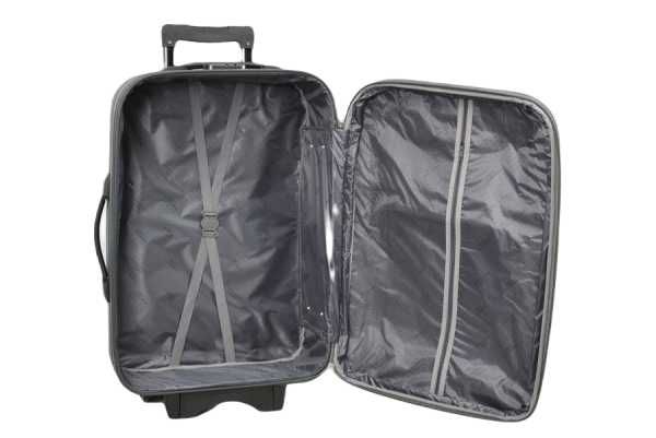 Куфар текстил малък 57 х 38 х 22 см -Черен / Син