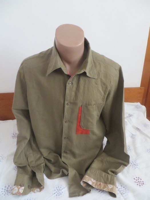 Мъжки ленени ризи с дълъг ръкав Olly Gan, Zara,  Benetton