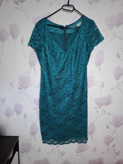 Rochie verde dantela.
