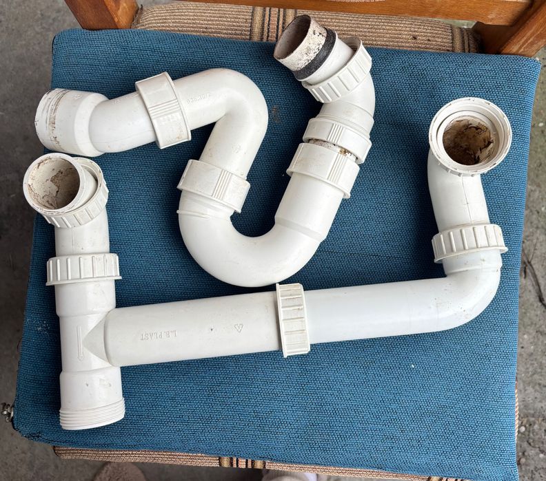 Chiuvetă granit mare 2 cuve + scurgător, gri, stare foarte bună