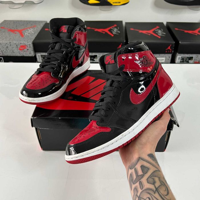 #SUMMER SALE# Nike Air Jordan 1 High Patent Bred - Livrare Verificare - Predare Personala