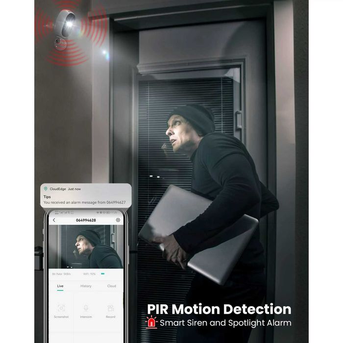 Безжична камера с акум. батерия ZS-GQ1 , ieGeek 2K 3MP